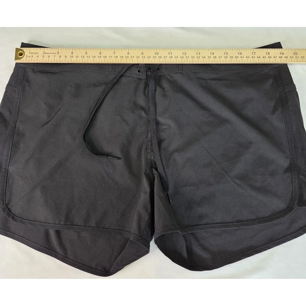 Prana Schaffie Black Board Shorts Womens XL UPF 50 Summer‎ Swim Beach Athleisure